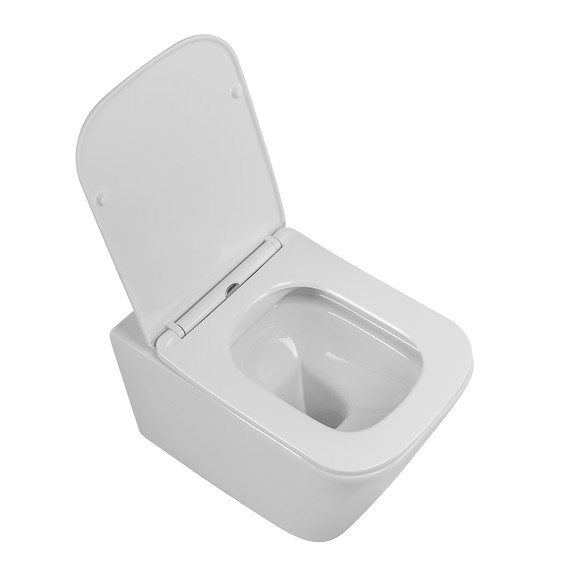 Унитаз подвесной безободковый BelBagno Due BB7107CHR/SC с тонкой крышкой микролифт фото 2