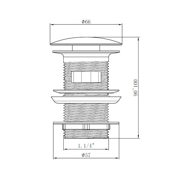 Донный клапан Cezares CZR-SAT-GM, оружейная сталь фото 2