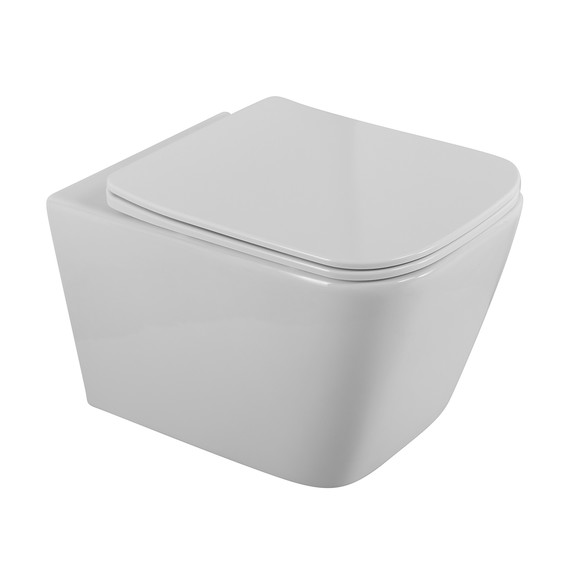 Унитаз подвесной безободковый BelBagno Due BB7107CHR/SC с тонкой крышкой микролифт фото 