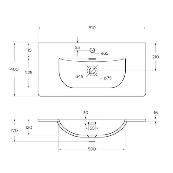 Тумба подвесная с раковиной BelBagno 80 см MARINO-CER-MINI-800-2C-SO-RNG-P, rovere nature grigio фото 4