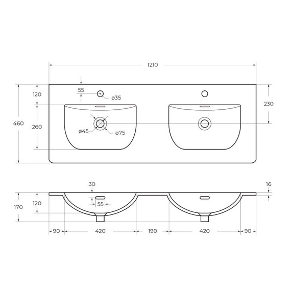 Тумба подвесная с раковиной BelBagno 120 см UNO-1200-4C-SO-GSO, тёмно-серый матовый фото 4
