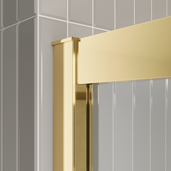 Душевое ограждение BelBagno 1000 LUCE-A-2-100-C-ORO, золото/прозрачное фото 6