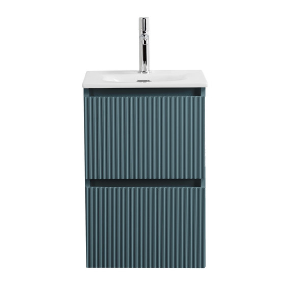 Тумба подвесная с раковиной BelBagno 40 см UNO-MINI-400-2C-SO-AO, голубой матовый фото 