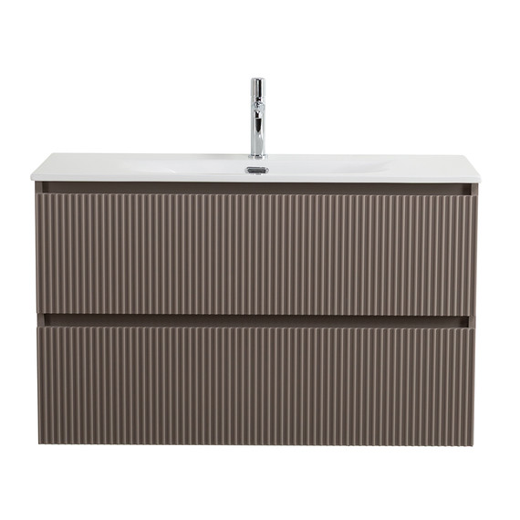 Тумба подвесная с раковиной BelBagno 100 см UNO-MINI-1000-2C-SO-СO, бежевый матовый фото 