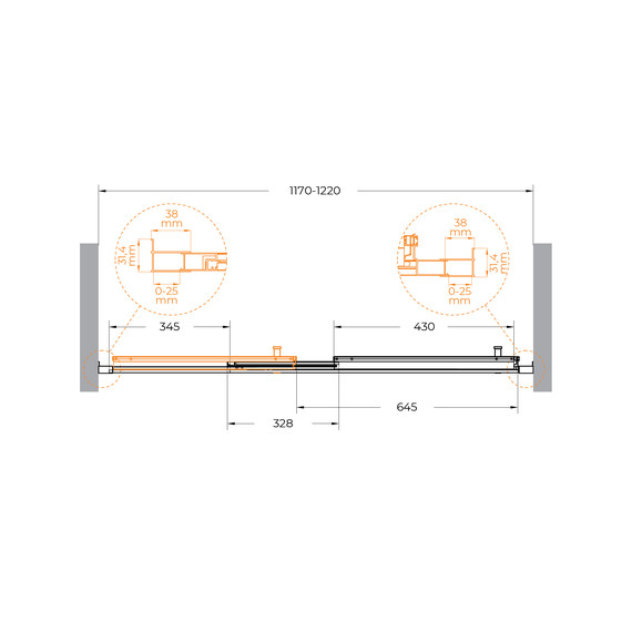 Душевая дверь Cezares 120 см MOLVENO-BF-3-120-C-BORO-IV, брашированное золото/прозрачное - 7 Душевая дверь Cezares 120 см MOLVENO-BF-3-120-C-BORO-IV, брашированное золото/прозрачное фото 7