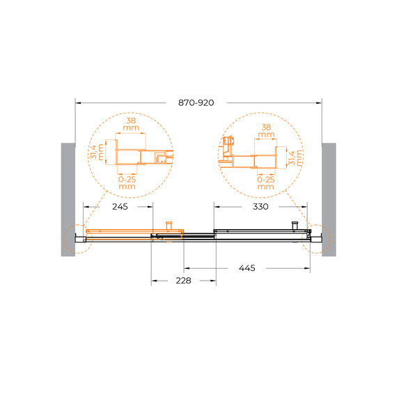 Душевая дверь Cezares 90 см MOLVENO-BF-3-90-C-BORO-IV, брашированное золото/прозрачное - 7 Душевая дверь Cezares 90 см MOLVENO-BF-3-90-C-BORO-IV, брашированное золото/прозрачное фото 7