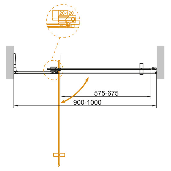 Душевая дверь Cezares 90 см SLIDER-B-1-90/100-BR-BORO (стекло 8 мм) брашированное золото/тонированное - 3 Душевая дверь Cezares 90 см SLIDER-B-1-90/100-BR-BORO (стекло 8 мм) брашированное золото/тонированное фото 3