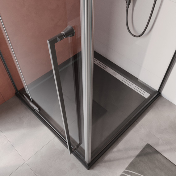 Душевое ограждение Cezares 900x900 LINER-A-1-90-C-GM-L, оружейная сталь/прозрачное - 4 Душевое ограждение Cezares 900x900 LINER-A-1-90-C-GM-L, оружейная сталь/прозрачное фото 4