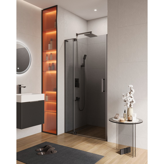 Душевая дверь Cezares 100 см SLIDER-B-1-100/110-GRIGIO-GM (стекло 8 мм) оружейная сталь/тонированное -  Душевая дверь Cezares 100 см SLIDER-B-1-100/110-GRIGIO-GM (стекло 8 мм) оружейная сталь/тонированное фото