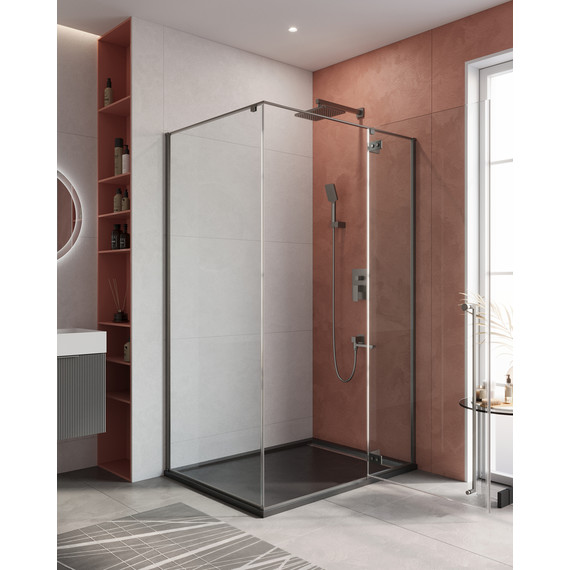 Душевое ограждение Cezares 1200x900 LINER-AH-1-120/90-C-GM-R, оружейная сталь/прозрачное - 2 Душевое ограждение Cezares 1200x900 LINER-AH-1-120/90-C-GM-R, оружейная сталь/прозрачное фото 2
