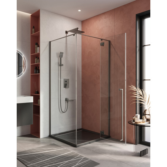 Душевое ограждение Cezares 900x900 LINER-A-1-90-C-GM-R, оружейная сталь/прозрачное - 2 Душевое ограждение Cezares 900x900 LINER-A-1-90-C-GM-R, оружейная сталь/прозрачное фото 2