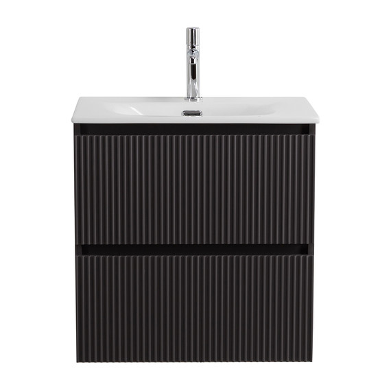 Тумба подвесная с раковиной BelBagno 60 см UNO-MINI-600-2C-SO-GSO, тёмно-серый матовый фото 