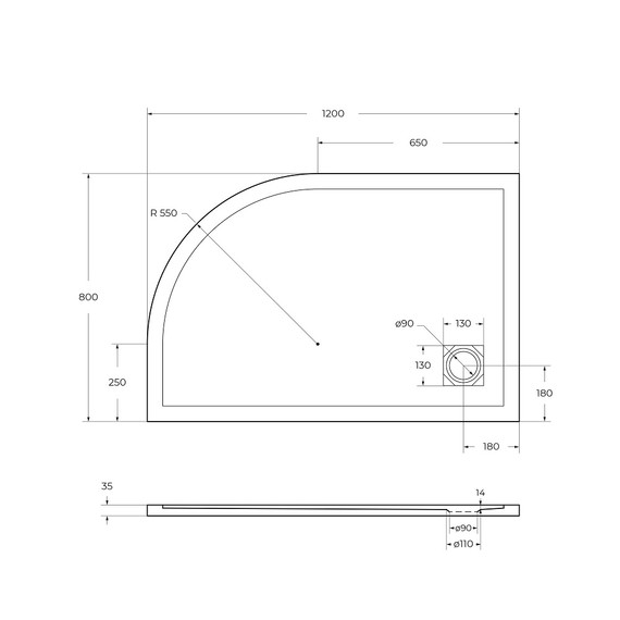 Каменный поддон BelBagno 120 см TRAY-MR-UNO-RH-120/80-550-35-W-L-BO - 4 Каменный поддон BelBagno 120 см TRAY-MR-UNO-RH-120/80-550-35-W-L-BO фото 4