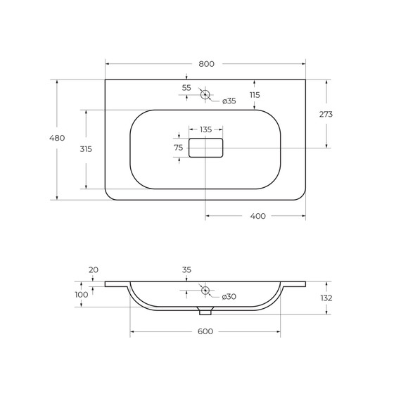Тумба подвесная с раковиной Cezares 80 см RELAX-800-2C-SO-BORO-P, брашированное золото фото 5