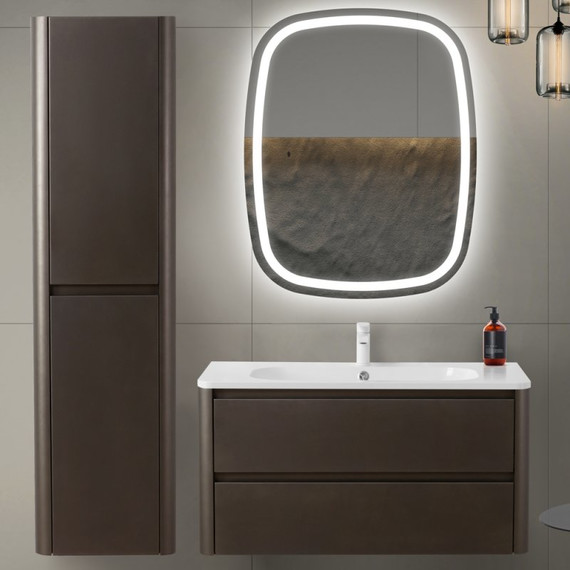 Пенал подвесной BelBagno 40 см RELAX-1500-2A-SO-GM, оружейная сталь фото 7