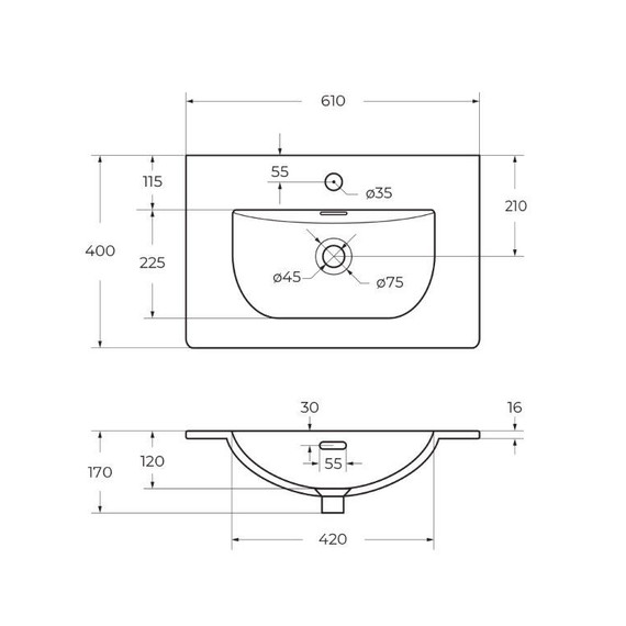 Тумба подвесная с раковиной BelBagno 60 см UNO-MINI-600-2C-SO-BO, bianco opaco фото 4