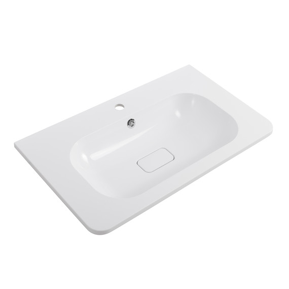 Тумба подвесная с раковиной Cezares 80 см RELAX-800-2C-SO-GM, оружейная сталь фото 2