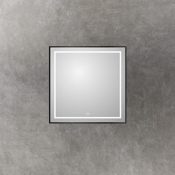 Зеркало BelBagno 90 см SPC-KRAFT-900-800-LED-TCH-WARM-NERO, чёрный фото 3