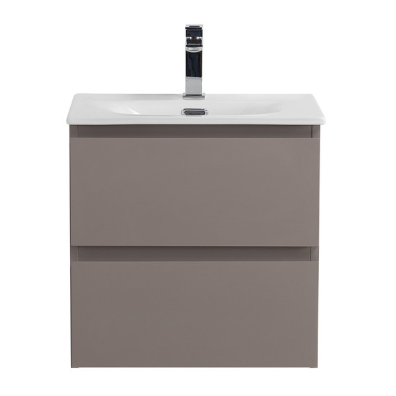 Тумба подвесная с раковиной Belbagno 50 см KRAFT 39-500/390-2C-SO-СO (раковина BB-8099-3-50) бежевый матовый фото 