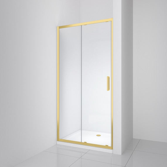 Душевая дверь BelBagno 100 см LUCE-BF-1-100-C-ORO, золото/прозрачное фото 2