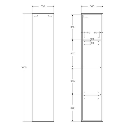 Пенал подвесной BelBagno 35 см KRAFT-1600-1A-SC-AO, голубой матовый фото 7