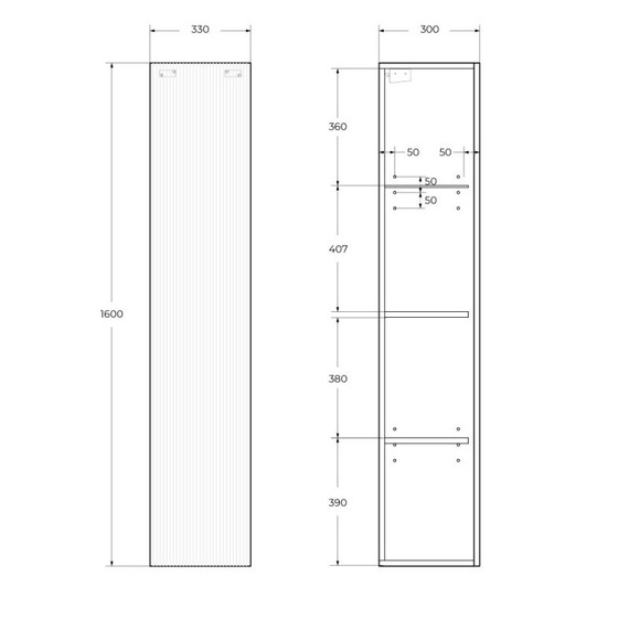 Пенал подвесной BelBagno 35 см UNO-1600-1A-SC-VO, еловый матовый фото 7