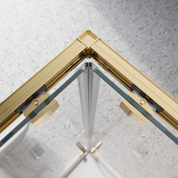 Душевое ограждение BelBagno 1000 LUCE-A-2-100-C-ORO, золото/прозрачное фото 4