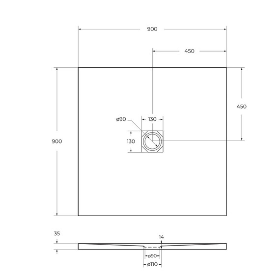 Каменный поддон BelBagno 90 см TRAY-MR-UNO-A-90-35-W-BO фото 5