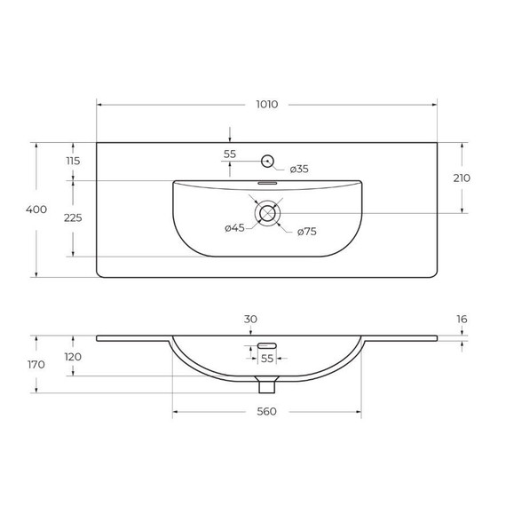 Тумба подвесная с раковиной BelBagno 100 см MARINO-CER-MINI-1000-2C-SO-BO-P, bianco opaco фото 3