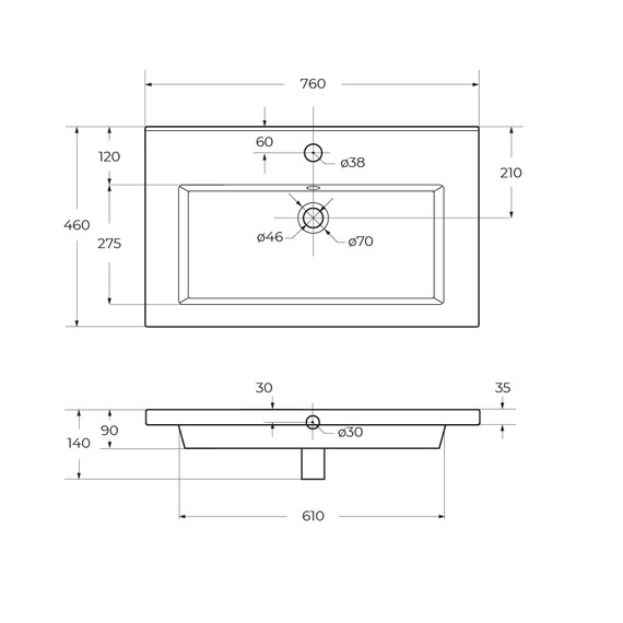Тумба подвесная с раковиной Belbagno 75 см KRAFT-750-2C-SO-СO, бежевый матовый фото 4