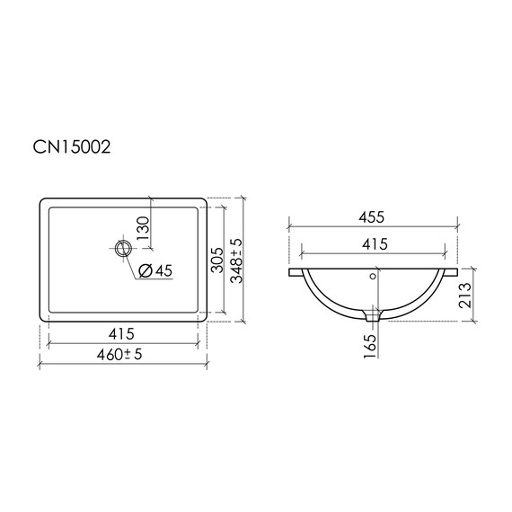 Раковина врезная под столешницу Ceramicanova Era 46 см CN15002 фото 5