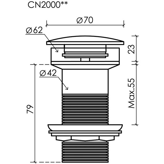 Донный клапан Ceramicanova CN2000CH фото 2