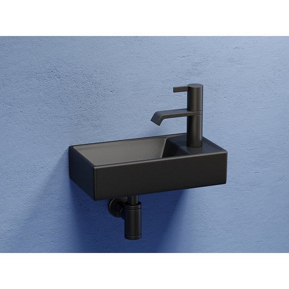 Раковина подвесная Ceramicanova Element 40 см L CN6051LMB, чёрный матовый фото 3