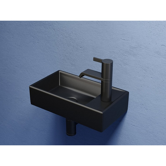 Раковина подвесная Ceramicanova Element 40 см L CN6051LMB, чёрный матовый фото 4