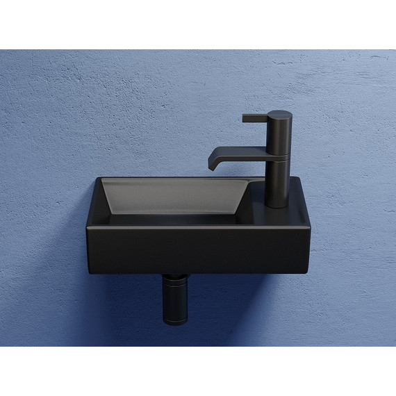 Раковина подвесная Ceramicanova Element 40 см L CN6051LMB, чёрный матовый фото 5