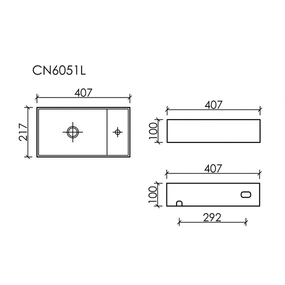 Раковина подвесная Ceramicanova Element 40 см L CN6051LMB, чёрный матовый фото 7