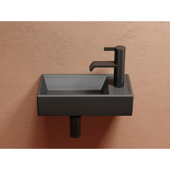 Раковина подвесная Ceramicanova Element 40 см L CN6051LMDH, тёмный антрацит матовый фото 5