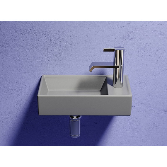 Раковина подвесная Ceramicanova Element 40 см L CN6051LMH, антрацит матовый фото 3