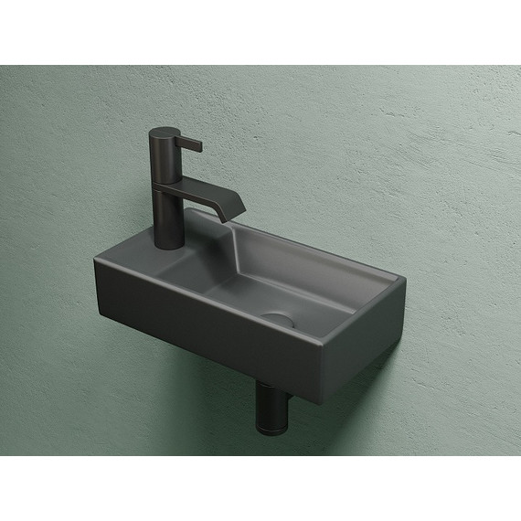 Раковина подвесная Ceramicanova Element 40 см R CN6051RMDH, темный антрацит матовый фото 2