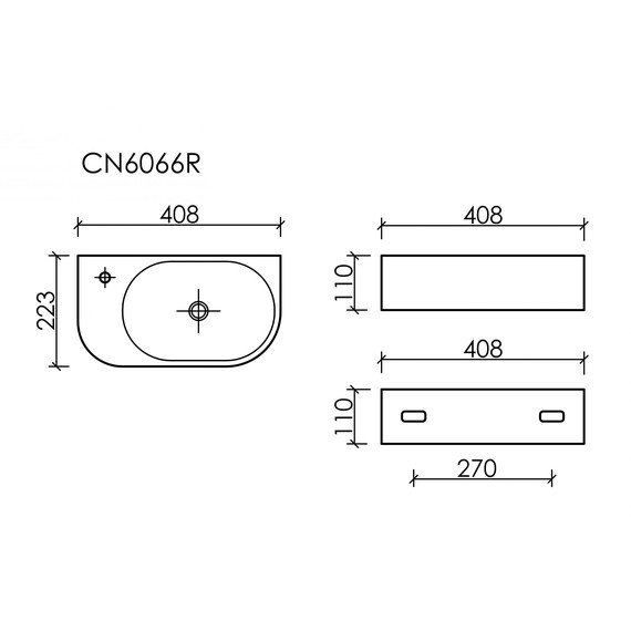 Раковина подвесная Ceramicanova Element 40 см R CN6066R фото 7