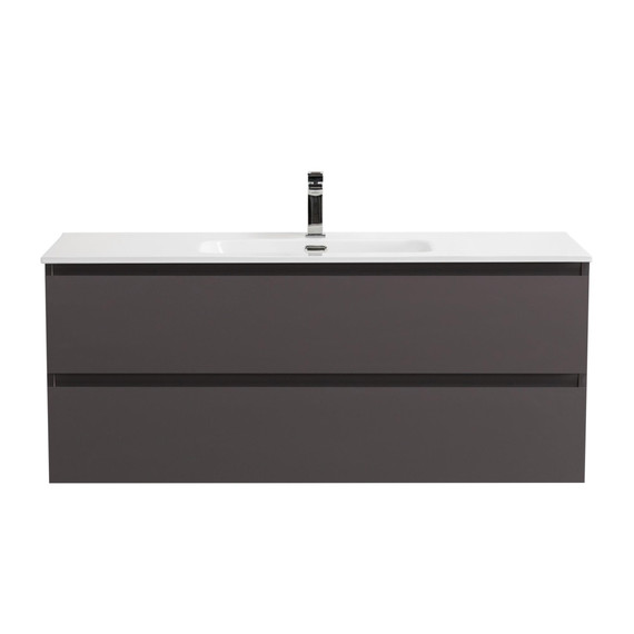 Тумба подвесная с раковиной Belbagno 120 см KRAFT-1200-2C-SO-GSO (раковина BB1200ETL) тёмно-серый матовый фото 