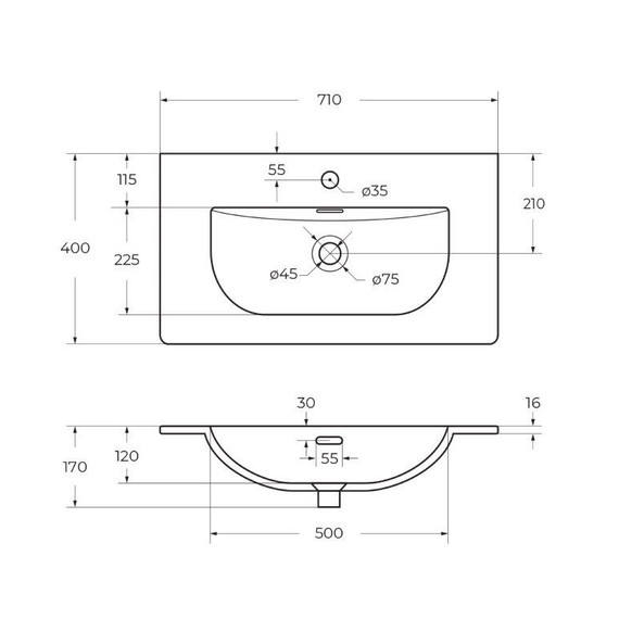 Тумба подвесная с раковиной Belbagno 70 см KRAFT 39-700/390-2C-SO-VO (раковина BB-8099-3-70) еловый матовый фото 5
