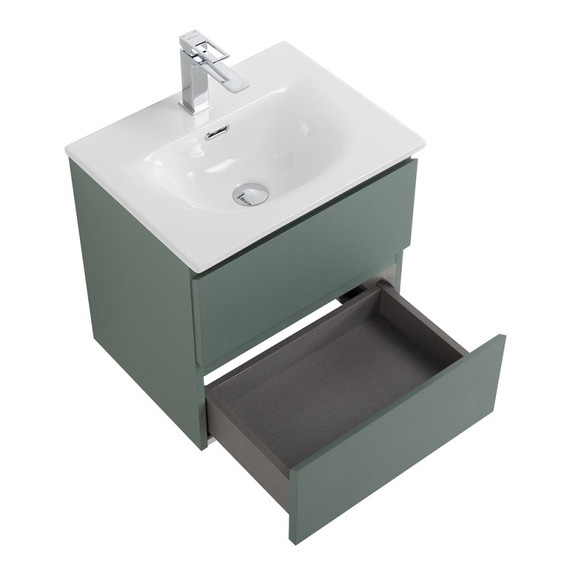 Тумба подвесная с раковиной Belbagno 50 см KRAFT 39-500/390-2C-SO-VO (раковина BB-8099-3-50) еловый матовый фото 3