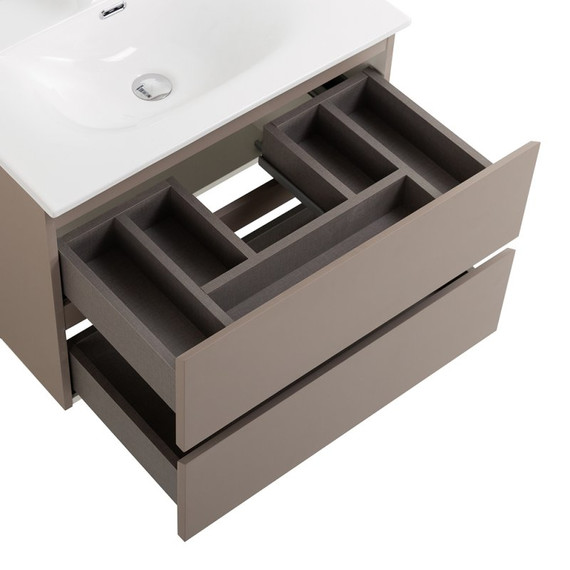 Тумба подвесная с раковиной Belbagno 70 см KRAFT 39-700/390-2C-SO-СO (раковина BB700/390ETL) бежевый матовый фото 3