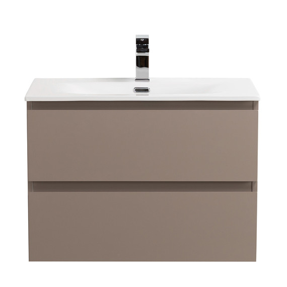 Тумба подвесная с раковиной Belbagno 60 см KRAFT-600-2C-SO-СO (раковина BB-8099-60) бежевый матовый фото 