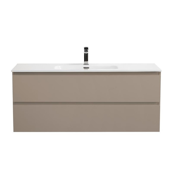 Тумба подвесная с раковиной Belbagno 120 см KRAFT-1200-2C-SO-СO (раковина BB1200ETL) бежевый матовый фото 