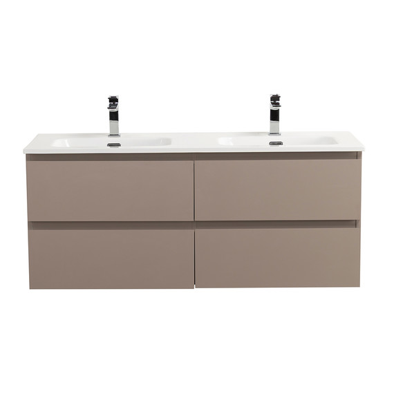 Тумба подвесная с раковиной Belbagno 120 см KRAFT-1200-4C-SO-СO (раковина BB1200ETL) бежевый матовый фото 