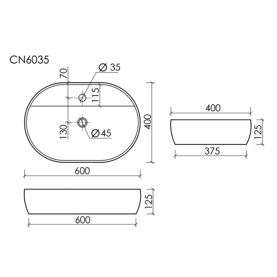 Раковина-чаша Ceramicanova Element 60 см CN6035 фото 8