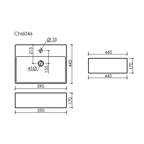 Раковина-чаша Ceramicanova Element 59 см CN6046 фото 9