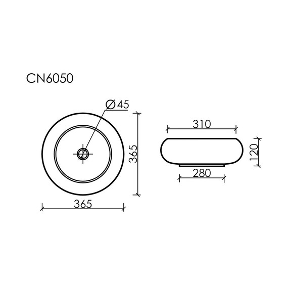 Раковина-чаша Ceramicanova Element 36 см CN6050 фото 8